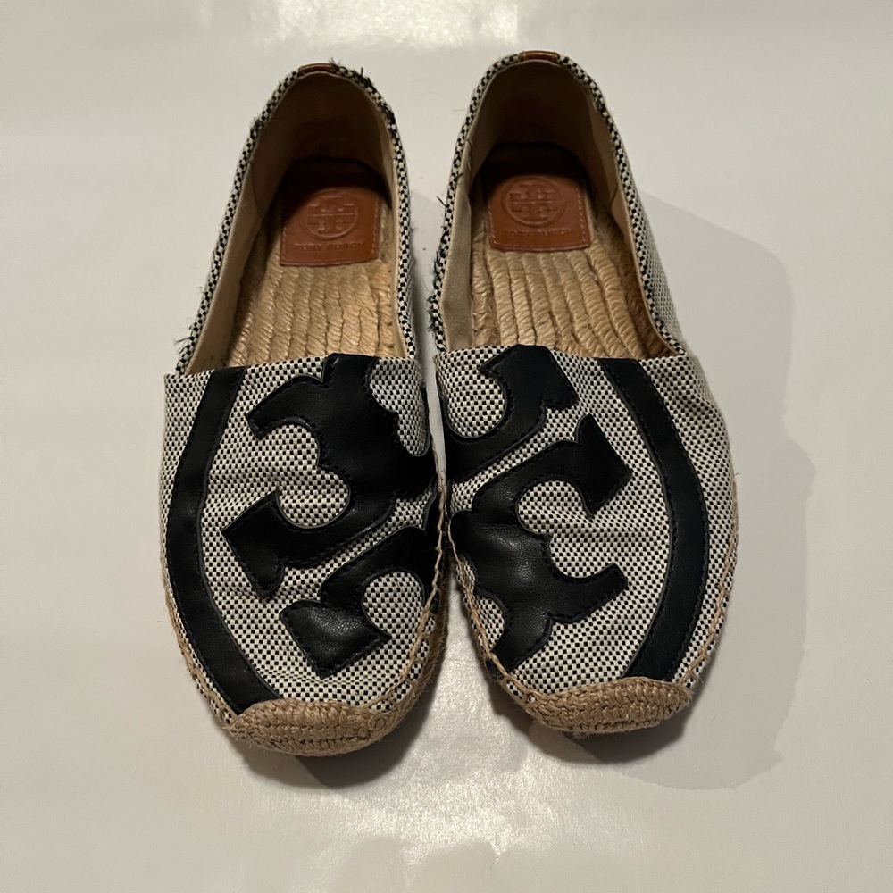 Tory Burch Logo Espadrille Flat - Size 8